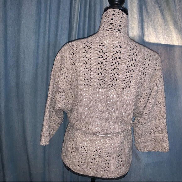 Loft Taupe/Grey-Brown Open Knit Sweater Sz S - Picture 3 of 11